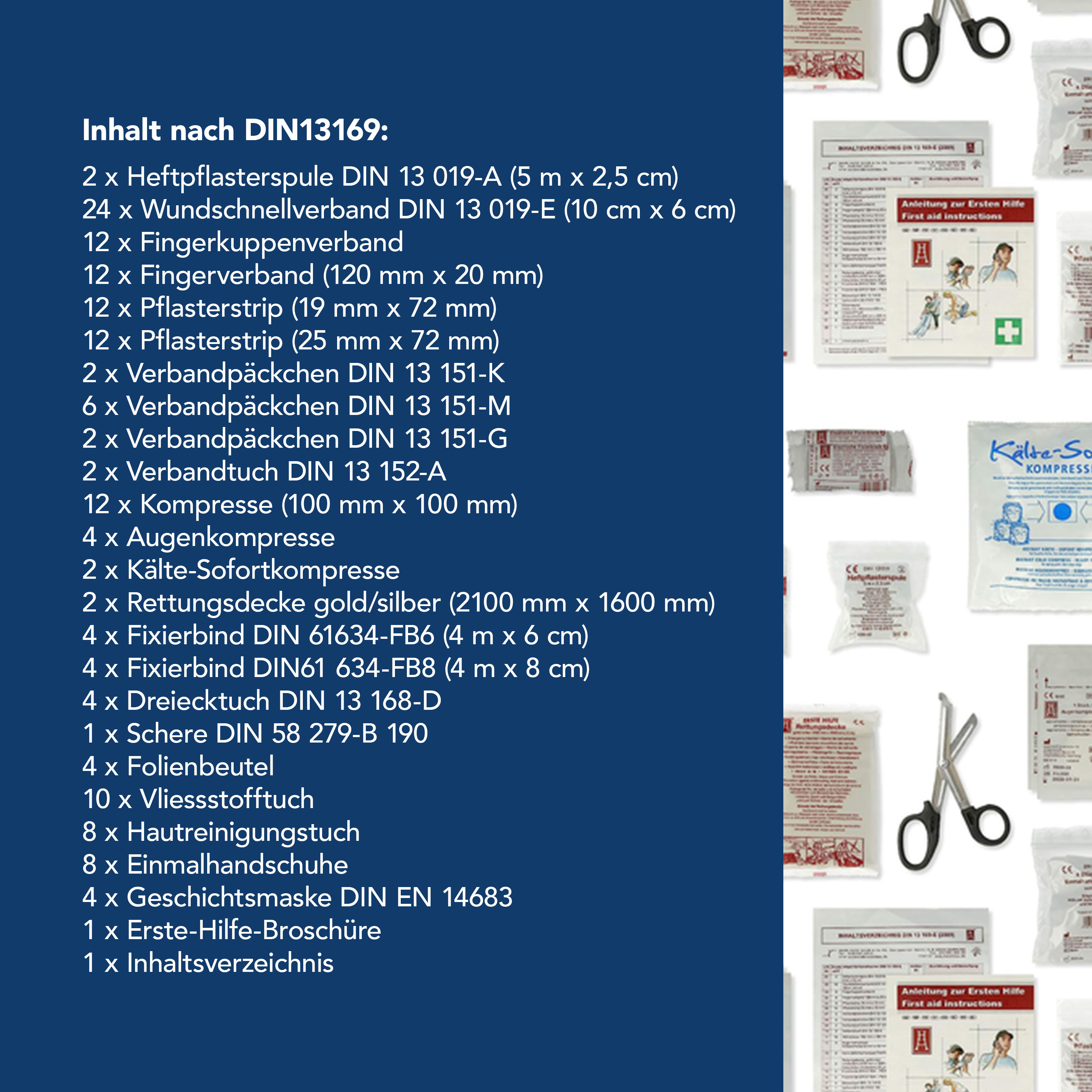 Nachfüllset DIN 13169 für Verbandkasten und -koffer